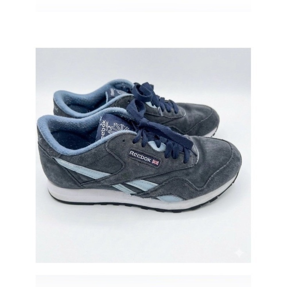 Vintage Reebok Classic Blue Suede Low Top Sneakers Womens Size 8 Retro Athletic
